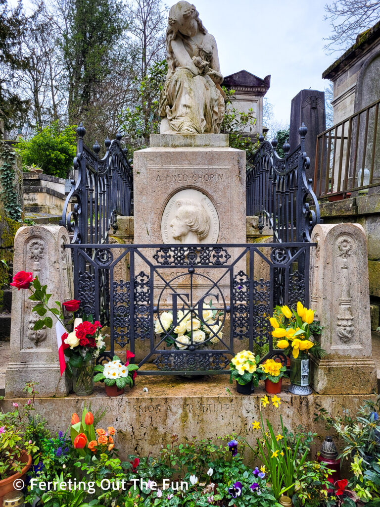 Tomb of Frederic Chopin at Père-Lachaise Cemetery in Paris