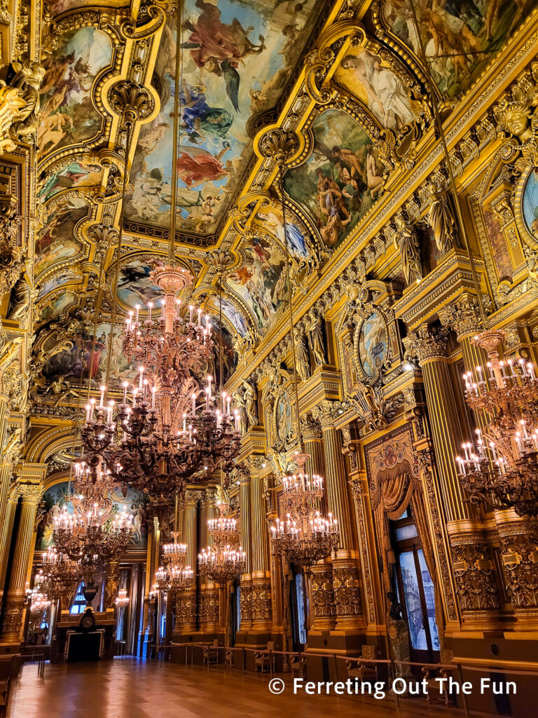 The magnificent Grand Foyer of Palais Garnier in Paris