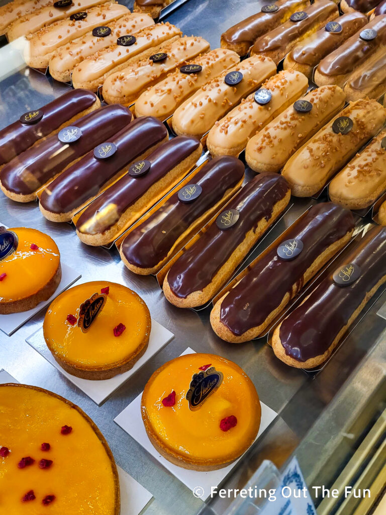 Delicious eclairs and citrus tarts at Stohrer, the oldest pastry shop in Paris