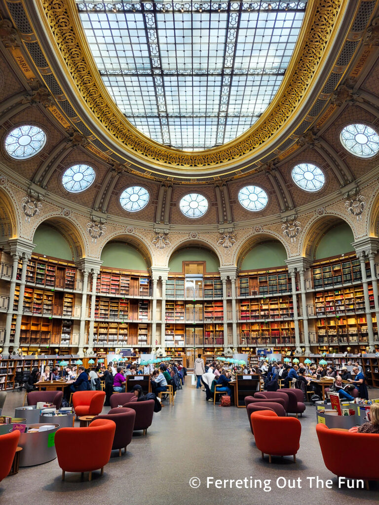 The Oval Room, the beautiful reading room of the National Library of France Richelieu