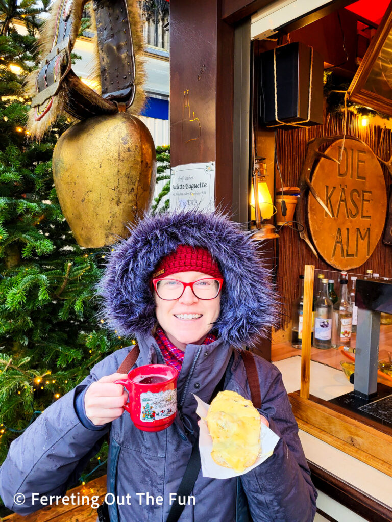 Trying to stay warm at the Cologne Christmas market