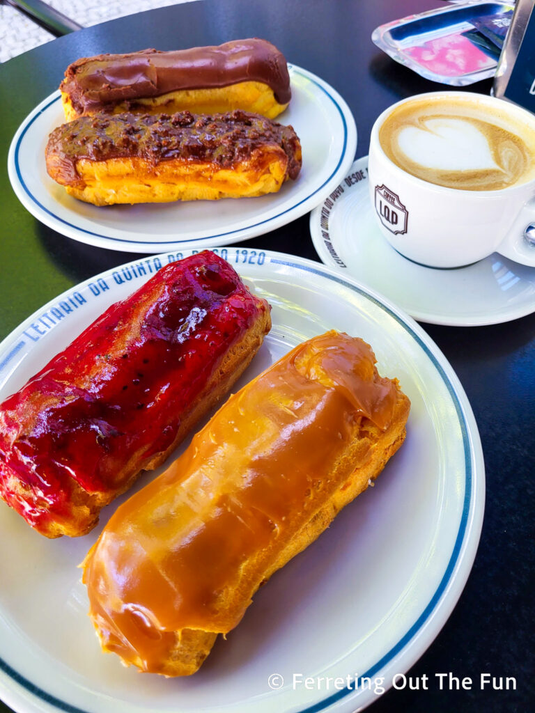 Delicious eclairs at Leitaria da Quinta do Paco in Porto