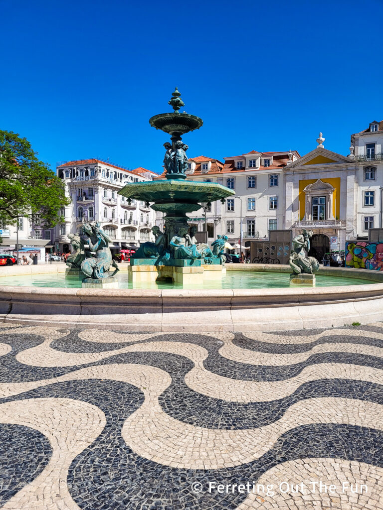 Praca do Rossio, the main square in Lisbon Portugal