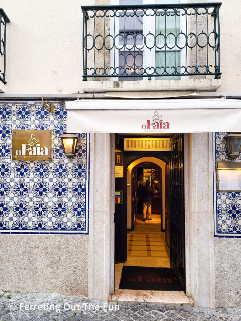 O Faia Fado House in Lisbon Portugal. This is one of the best places for a fado dinner show in Lisbon.