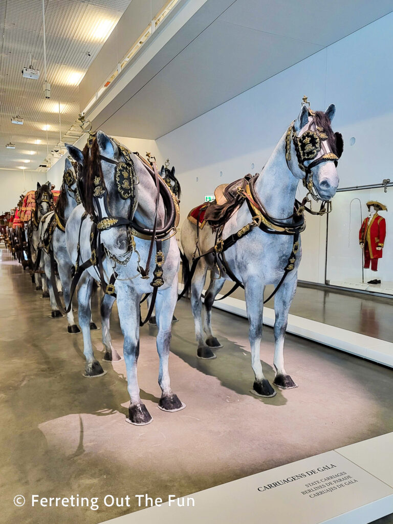 Horses and livery in the National Coach Museum Lisbon