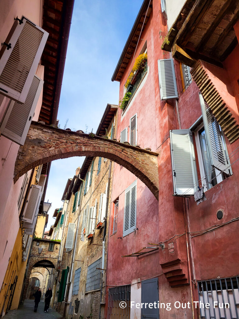 Strolling through the colorful backstreets of Siena Italy