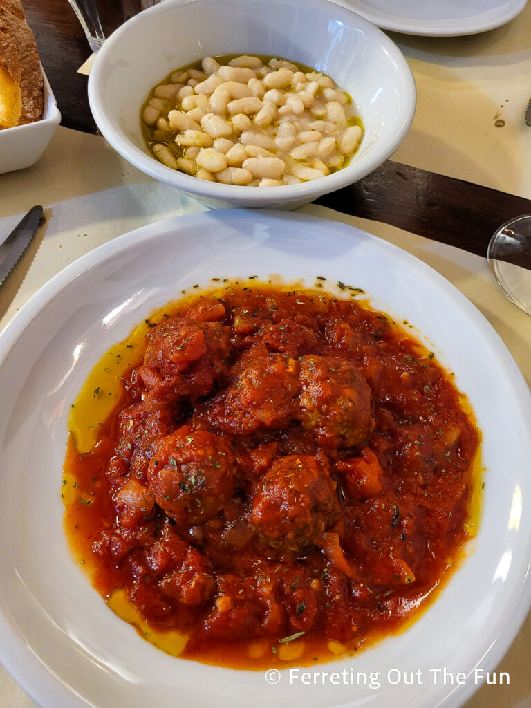Tuscan meatballs with cannellini beans