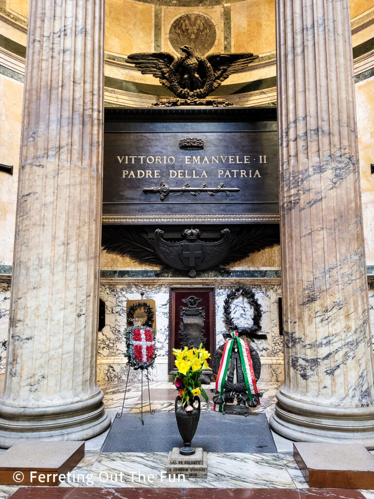 Tomb of Vittorio Emanuele II, King of Italy, inside the Pantheon in Rome