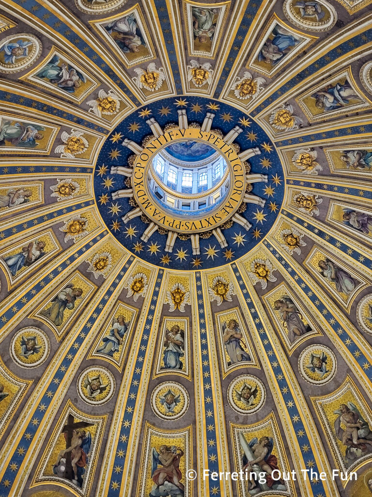 Michelangelo's Dome inside St Peter's Basilica in The Vatican