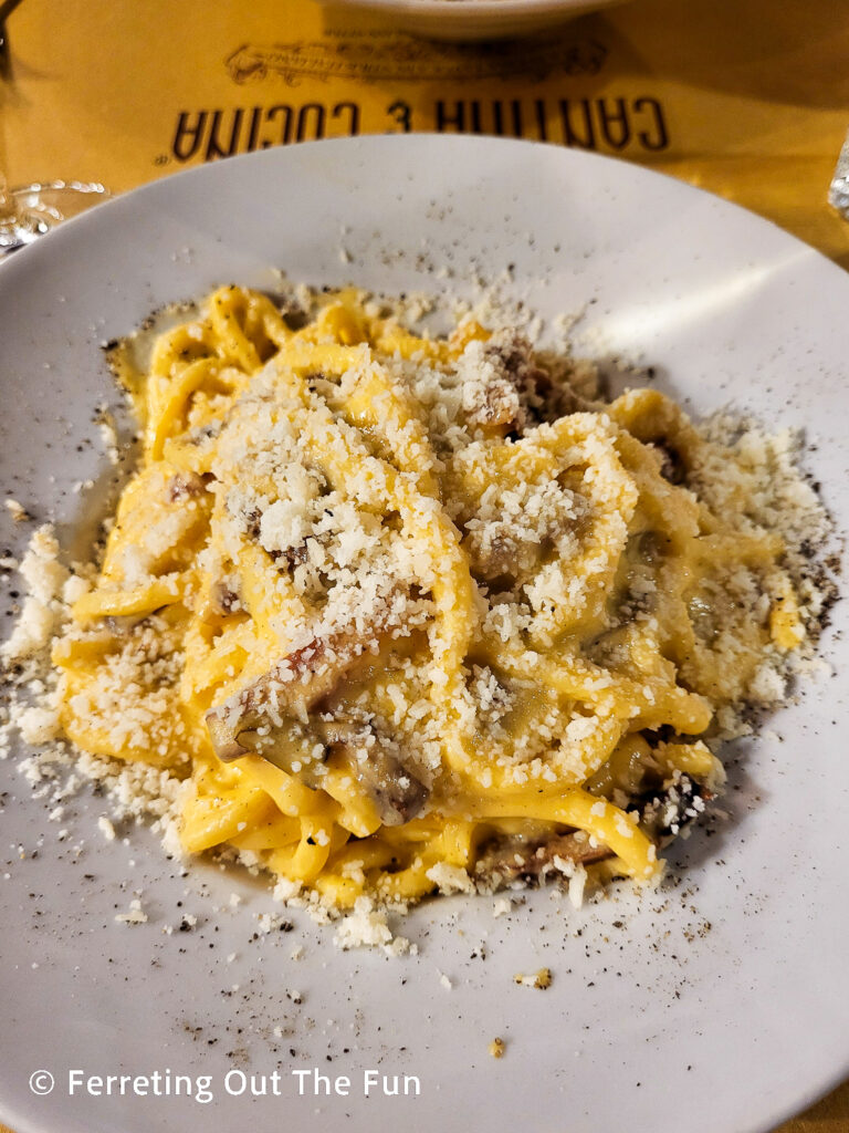 Cantina e Cucina pasta carbonara is a must try dish in Rome