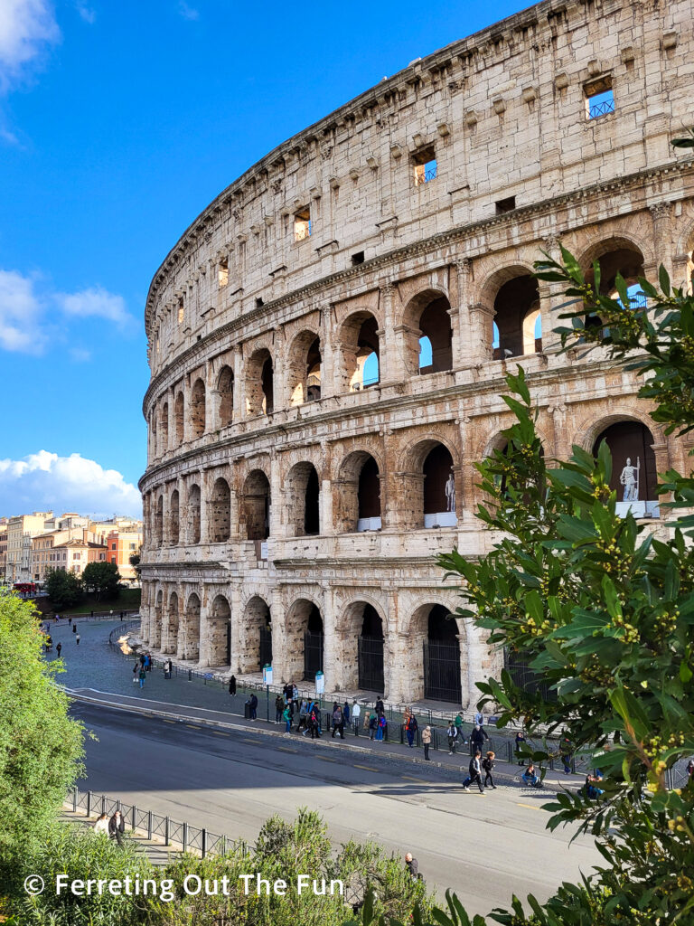 The iconic Roman Colosseum, one of the most impressive ancient monuments in Italy