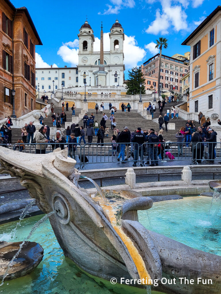 Spanish Steps and boat fountain in Rome