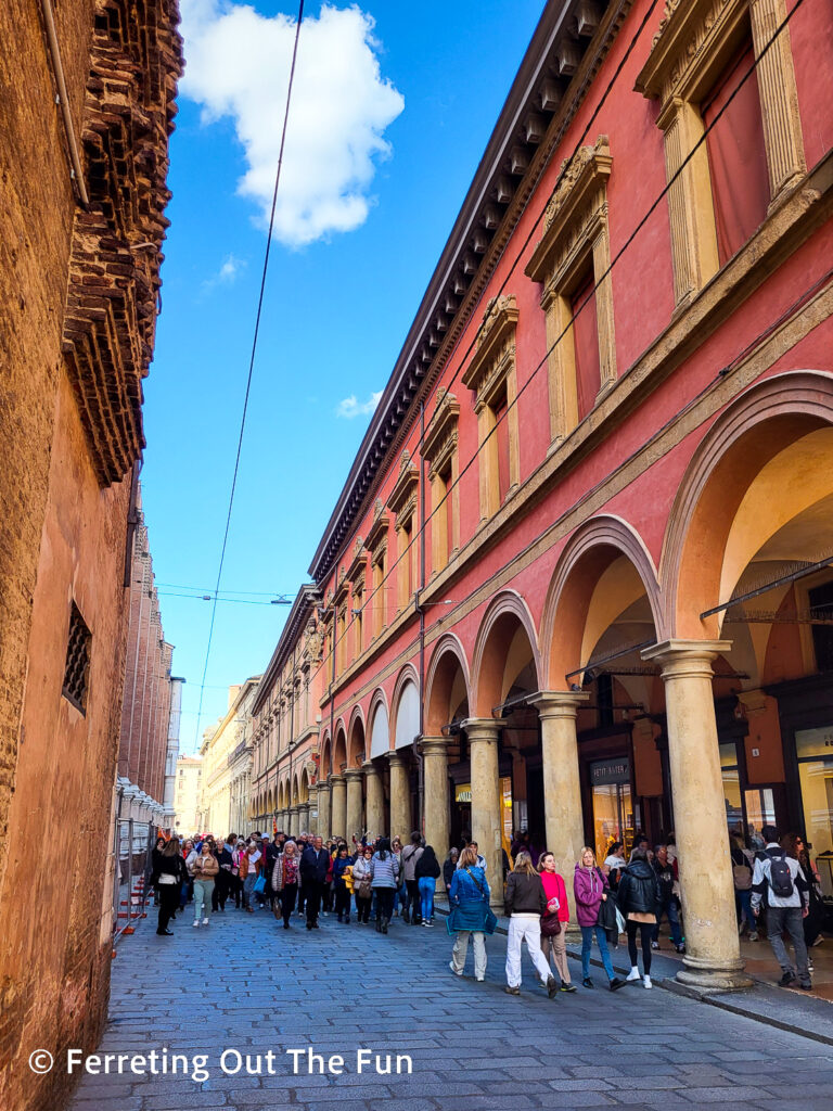 There are over 60 kilometers of UNESCO-listed porticoes in Bologna, Italy