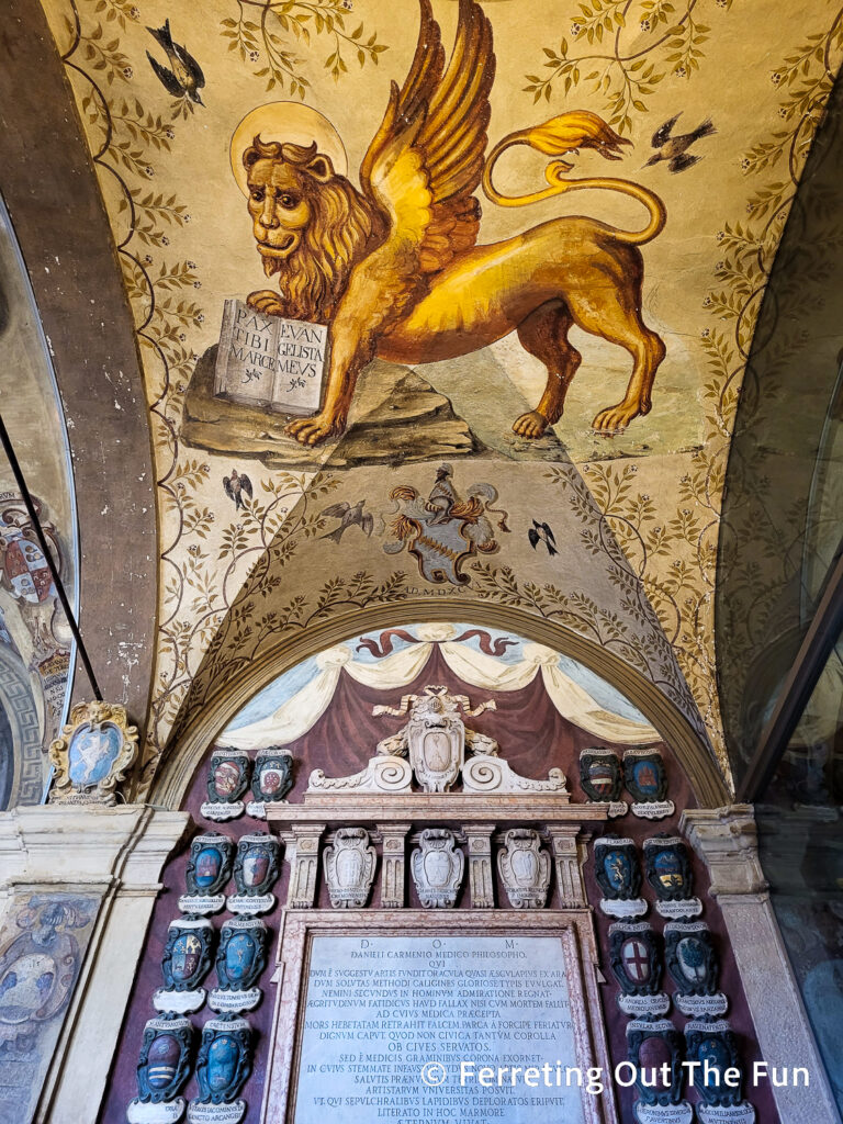 Palazzo dell'Archiginnasio student coats of arms