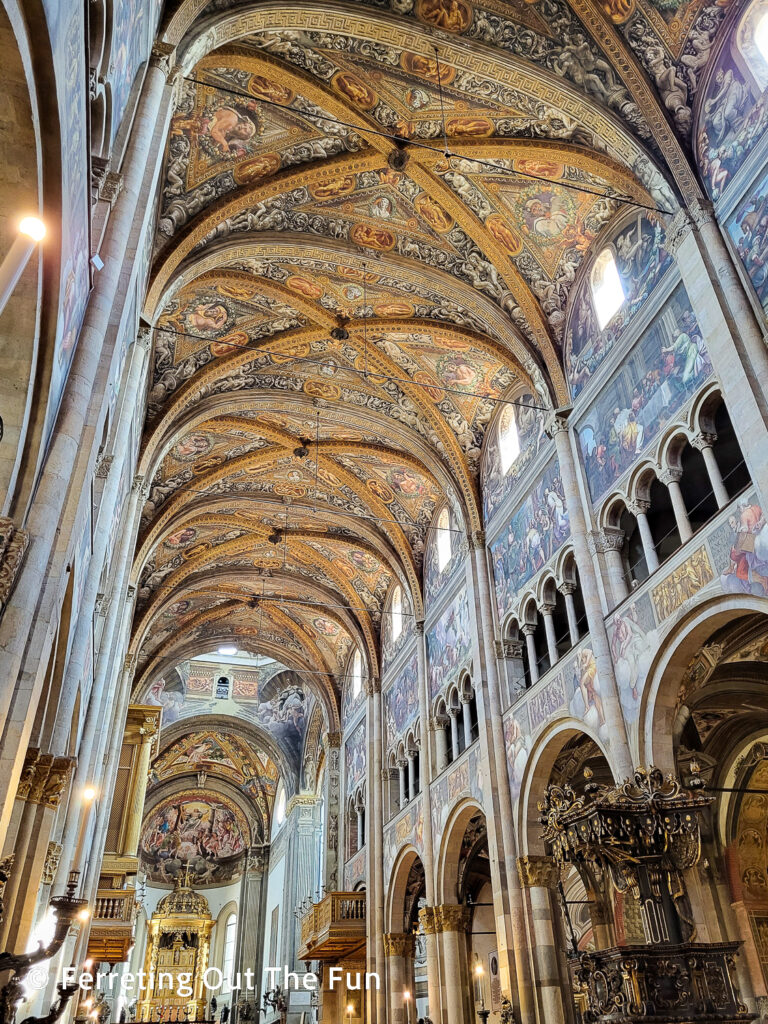 Stunning interior of the cathedral in Parma Italy