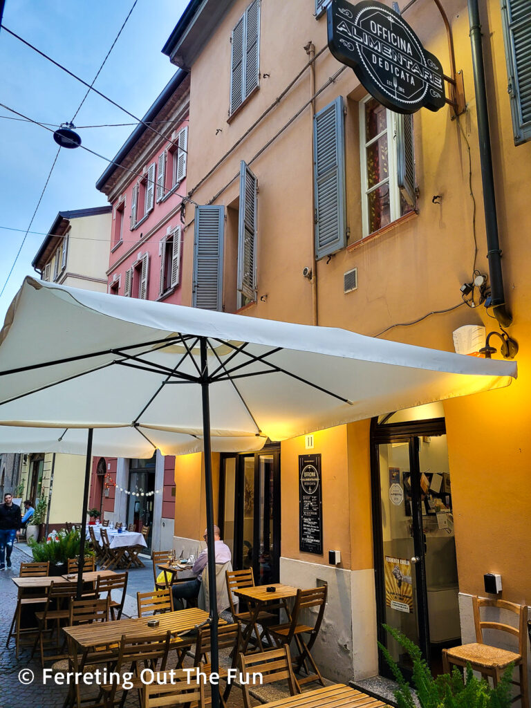 Officina Alimentare Dedicata, a great place to eat in Parma Italy