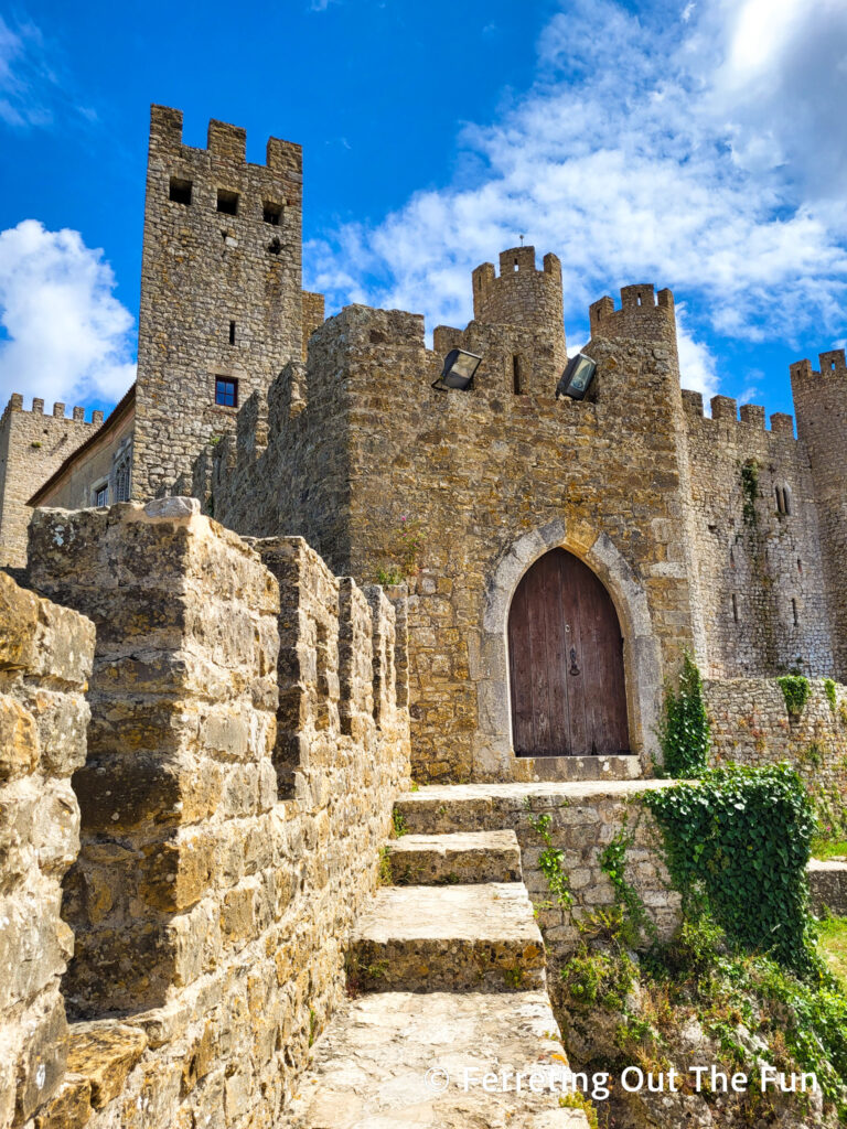 Medieval ruins of Obidos Castle in Portugal