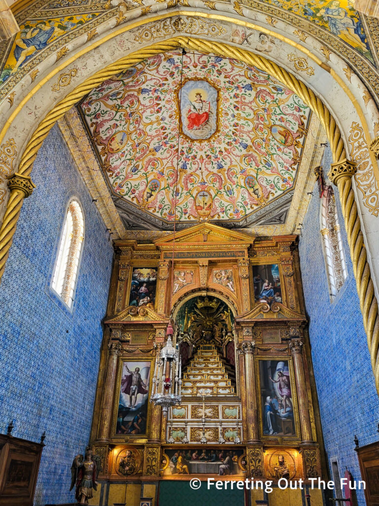 Tile covered chapel of the University of Coimbra in Portugal