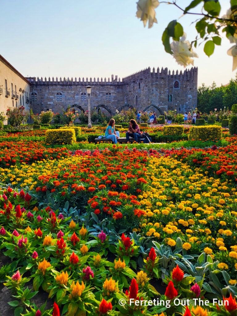 Sunset in the lovely Garden of Santa Barbara in Braga Portugal