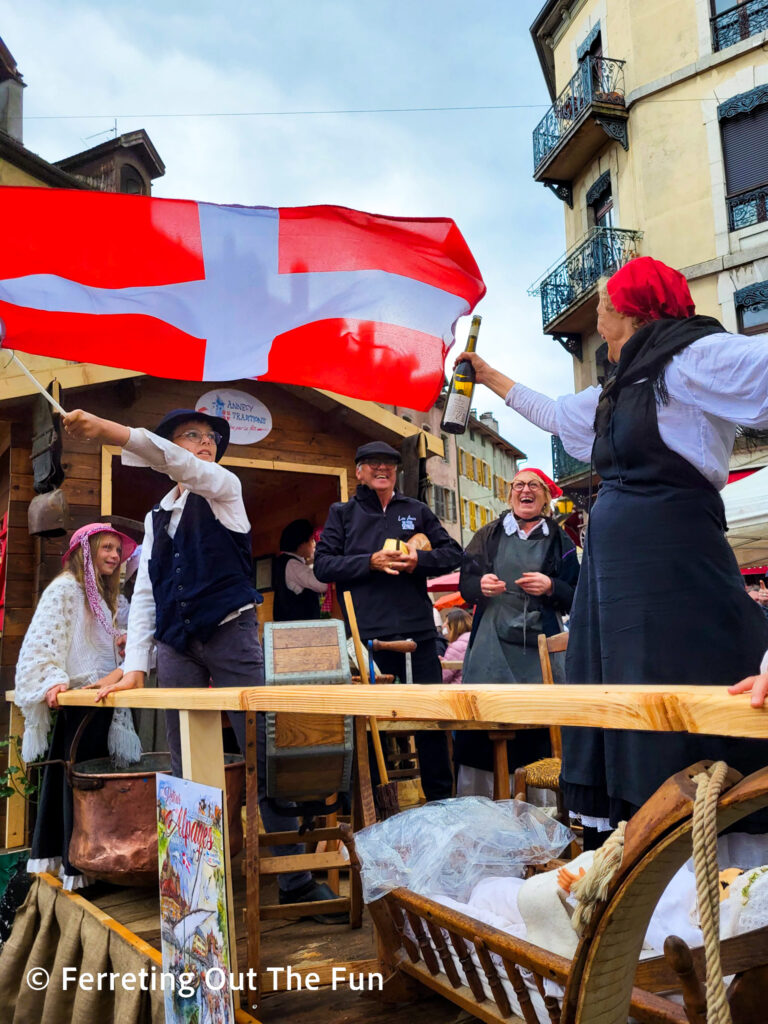 Locals celebrating the Retour des Alpages in Annecy France