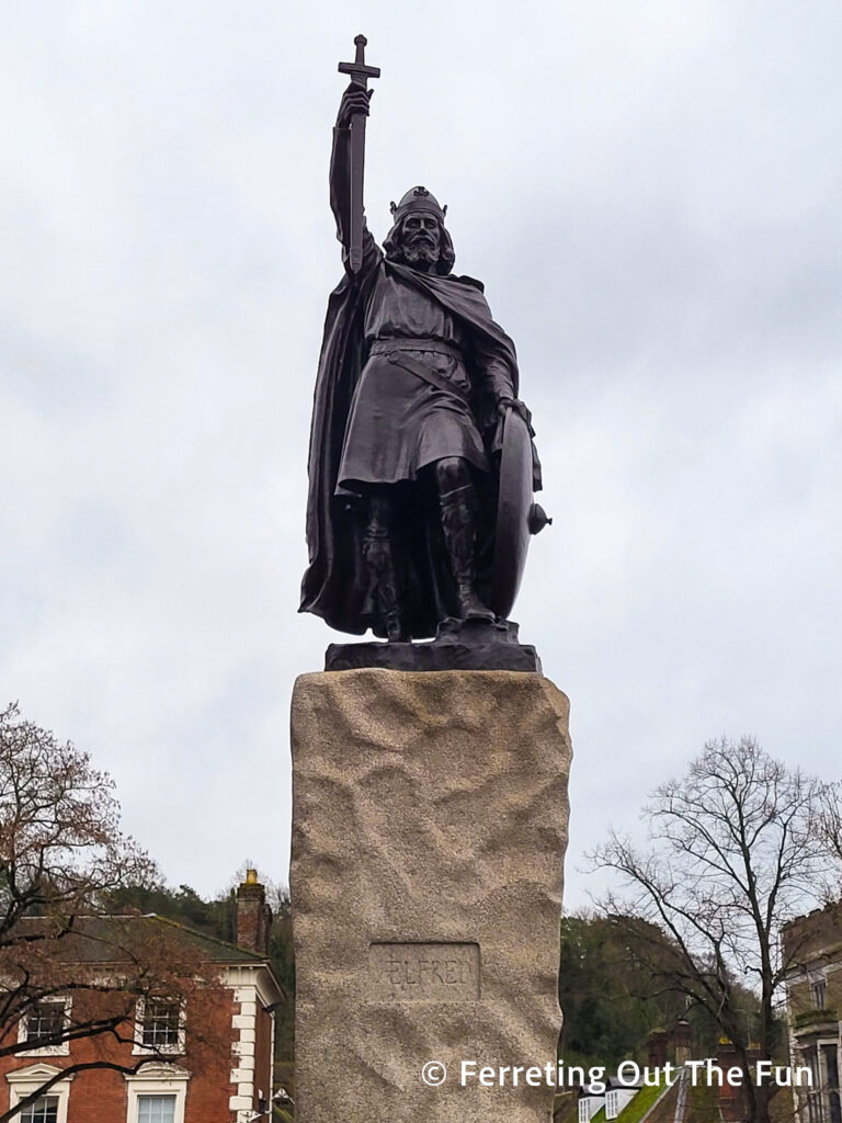 King Alfred the Great statue in Winchester, UK