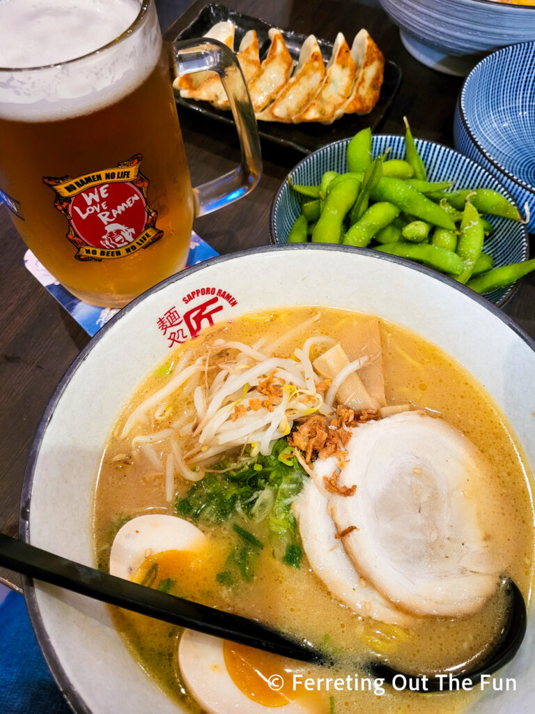 Hokkaido ramen with miso broth at Takumi Japanese restaurant in Dusseldorf Germany