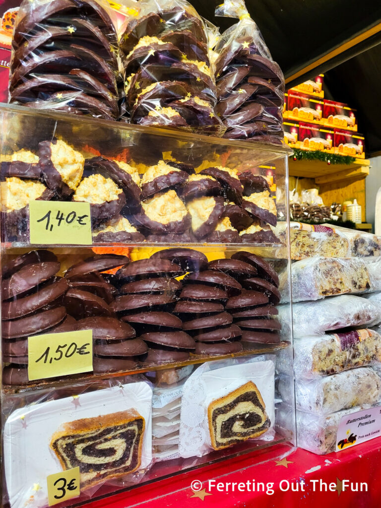 Stollen and chocolate treats at the Dusseldorf Christmas market