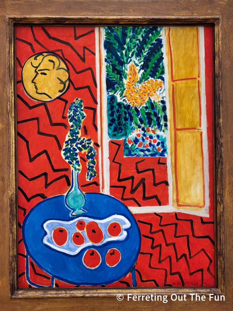 Intérieur rouge, nature morte sur table bleue,1947 Henri Matisse